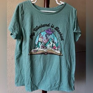 Old Navy Teal 'My Weekend is Booked' Graphic Tee
